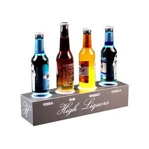 Espositore per bottiglie di liquori in acrilico illuminato a LED con sistema di controllo remoto per display multi-bottiglie di birra e vino
