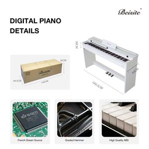 Beesite S-186 Chất Lượng Cao Bước Bước Trọng Lượng Tiêu Chuẩn Đàn Piano Kỹ Thuật Số Điện Tử Organ Bàn Phím Nhựa Búa Hành Động Có Thể Sạc Lại - Product Image 3