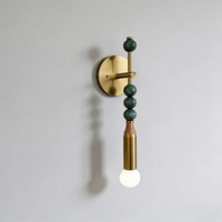 Applique murale en laiton avec perles de marbre, style rétro, pour éclairage intérieur d'hôtels et résidentiel, vente en gros d'usine, service personnalisé