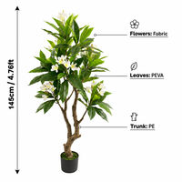 JWS4247 Nouvelle Conception de Fleurs Artificielles de Plumeria Rubra pour la Décoration de la Maison, du Jardin et des Centres Commerciaux