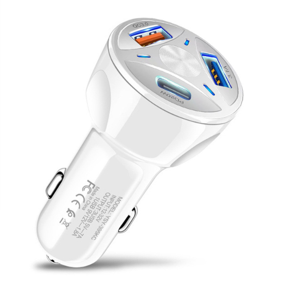 Multi Port Car Charger Dual USB+PD Car Charging PD Fast Charging USB+Type-C Interface Car Charging Head