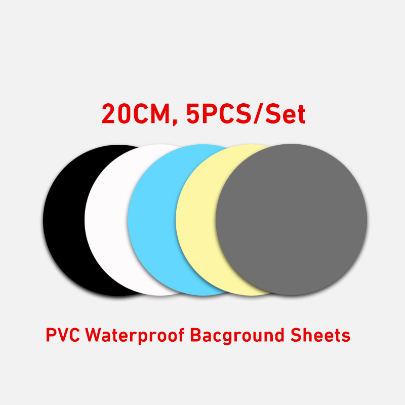 5 pièces PVC noir/blanc/bleu/jaune/gris