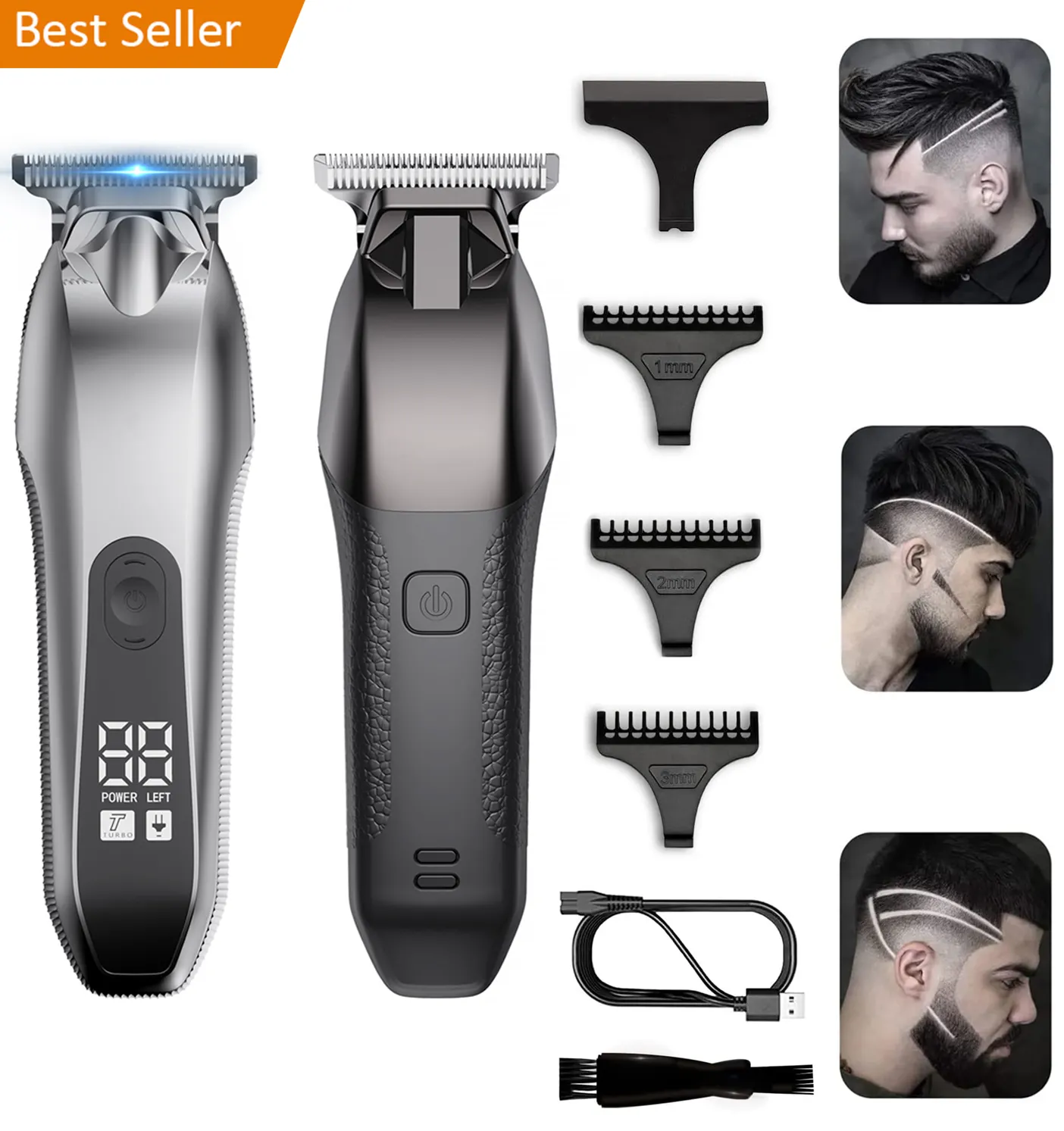 En Stock Forte Puissance Meilleur Fabricant De Barbier Professionnel Machine De Coupe De Cheveux Rechargeable Tondeuse Sans Fil Tondeuse À Cheveux Électrique