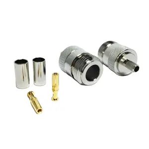 High quality RF connector N type female straight RF coaxial connector crimp RG316/RG174 cable connector