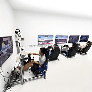 <span class=keywords><strong>Simulador</strong></span> de Conducción de Autos de Carreras <span class=keywords><strong>con</strong></span> 3 Pantallas, <span class=keywords><strong>Movimiento</strong></span> 6DOF/3DOF, para Interiores/Exteriores, de Fibra de Vidrio y Metal, para Parques de Aventuras - Product Image 6