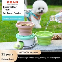 Boîte de transport pliable portable pour animaux de compagnie la plus vendue et ensemble de gamelles pour chiens avec gobelet à friandises et gobelet à eau extérieur pour chiens