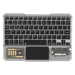 Новая акриловая прозрачная клавиатура HTDY механическая клавиатура портативная беспроводная клавиатура с подсветкой цвета 7 RGB