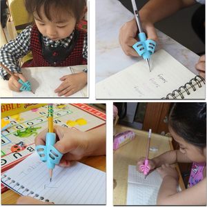 X530 Silicone <strong>Pencil</strong> Holder With Pen <strong>Grip</strong> Kids' Handwriting Aid for Preschool 2-finger Writing Tool for Children - Product Image 1
