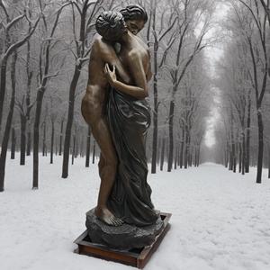 Sculpture en bronze d'un <span class=keywords><strong>homme</strong></span> <span class=keywords><strong>et</strong></span> d'une <span class=keywords><strong>femme</strong></span> <span class=keywords><strong>nus</strong></span> grandeur nature de conception occidentale moderne Statue de figure personnalisée pour l'affichage extérieur <span class=keywords><strong>et</strong></span> intérieur - Product Image 2