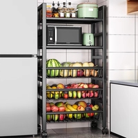 Fabriek Outlet Multi-Functionele Metalen Opbergkar Multi-Tier Keuken Rollende Trolley Huishoudelijke Groente Fruit Opslag Rack