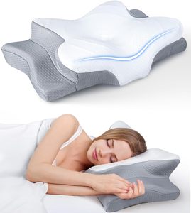 Almohada <span class=keywords><strong>Cervical</strong></span> Ortopédica Terapéutica de Espuma Viscoelástica Ergonómica Personalizada Profesional para Dormir de Lado - Product Image 6