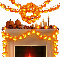 Herbruikbare oranje bloemen hangdecoratie Halloween schouwdecoratie Dia De Los Muertos Ofrenda altaar goudsbloem op batterijen