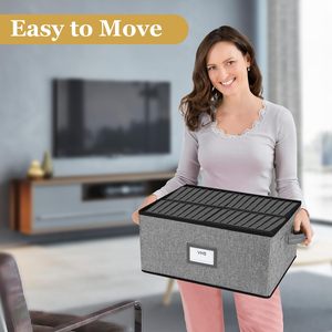 Công Suất Lớn 50-Băng <span class=keywords><strong>VHS</strong></span> Lưu Trữ Trường Hợp Với Nắp Stackable Container Cho Phòng Khách Phòng Ngủ Phòng Nghiên Cứu Lưu Trữ Hộp & Thùng - Product Image 5