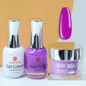 Beliebte bunte 3 in 1 Acryl Tauch pulver Farbe passen Gel politur und Nagellack