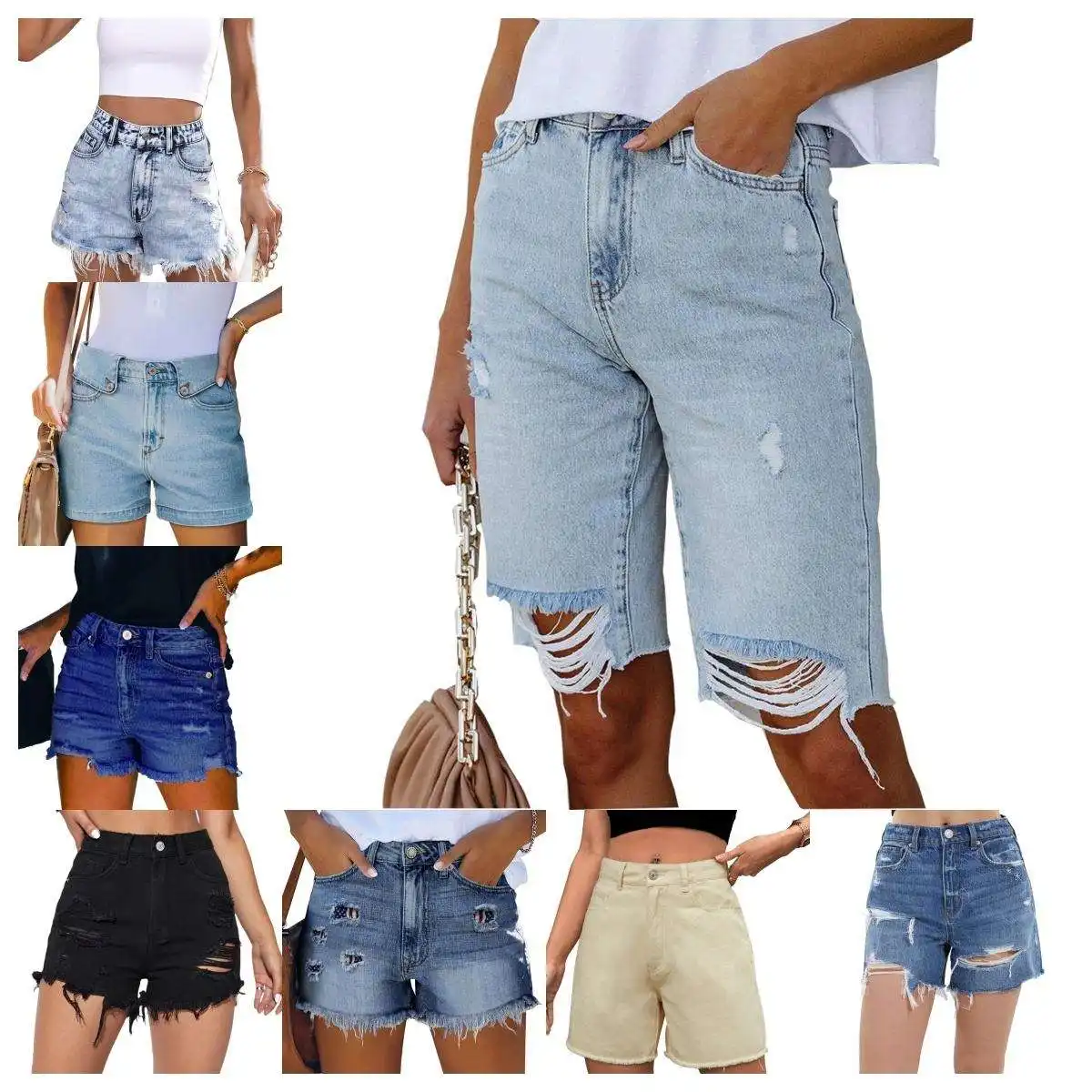 Denim shorts for women fashionable casual sexy and cool in summer The inventory of denim shorts for women is randomly shipped