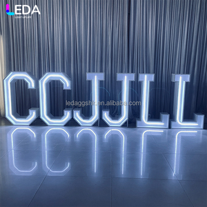 LEDA - Letras de Metal con Luces de Neón para Eventos y Fiestas, Diseño Nuevo, Profesionales, Resistentes para Exteriores, Blancas, RGB, para Bodas - Product Image 1