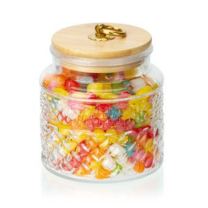 Hot Sale Cylinder Clear Airtight Glass Candy Storage Jar Ceramic Cookie Jar With Lid
