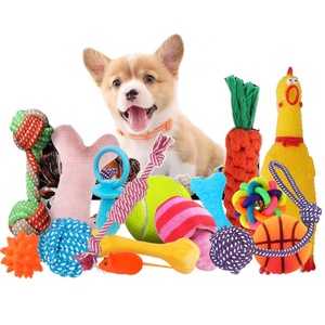 Giocattoli Ecologici per Animali Domestici: Pollo Urlante per Gatti e Cani, Palla Sonora, Osso in Gomma per Pulizia Denti, Set Interattivo - Product Image 1