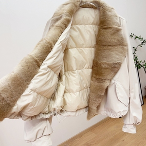 <span class=keywords><strong>Manteau</strong></span> parka pour femme, nouveau modèle automne-hiver, court, <span class=keywords><strong>vert</strong></span>, col en fourrure de vison, 90% duvet de canard blanc - Product Image 5