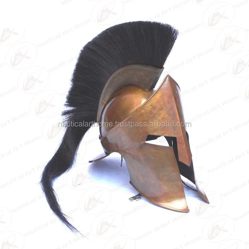 Phim 300 Mũ Bảo Hiểm King Leonidas Sparta Armor W/Black Plume-Mũ Bảo Hiểm Áo Giáp Có Thể Đeo Và Kích Thước Dành Cho Người Lớn Của Nhà Nghệ Thuật Hải Lý-NAH31016