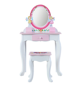 Muebles de Dormitorio Modernos, Tocador Infantil con Espejo y Taburete, Mesa de <span class=keywords><strong>Maquillaje</strong></span> de Madera MDF <span class=keywords><strong>para</strong></span> <span class=keywords><strong>Niñas</strong></span> - Product Image 1