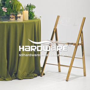 Wholesale <strong>Cheap</strong> Price Modern Outdoor Hotel Hall Wedding Banquet Acrylic Back Stainless Steel Frame Fancy <strong>Folding</strong> <strong>Chair</strong> - Product Image 6
