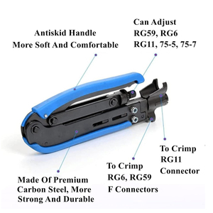 Kit d'outils de réparation de câbles Stripper Repair Tool 75-5 F pour RG6 RG59 RG11 avec compression F - Product Image 4