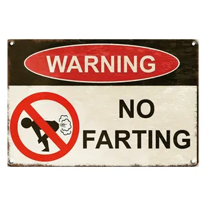 אזהרה לא Farting בציר מתכת סימן סרט כרזות פח פוסטר לקיר בית בר פאב מוסך דקור רטרו לוגו צלחת רכב מספר