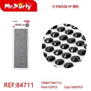 Adesivo da parete in acrilico acrilico di grandi dimensioni 6 # adesivo da parete con diamanti neri stampato su materiale resistente - Product Image 1