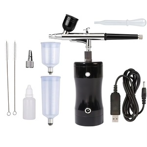 Handheld Airbrush Rechargeable Electric Air Pump Kit Gravity Feed Adjustable Speed Artwork Model Painting <b>USB</b> Powered Portable - Product Image 1