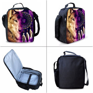 مجموعة حقيبة أزياء <span class=keywords><strong>Dreamnet</strong></span> وWolf من ثلاثة حقائب بسحاب بنمط الكرتون مع بطانة بوليستر مضادة للماء - Product Image 5