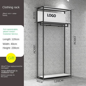 Espositore per Negozio di Abbigliamento a Due Livelli Appendiabiti Portascarpe Ecologico Moderno in Metallo 230cm per Negozio di Abbigliamento per Bambini - Product Image 6