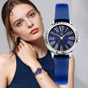 SK Pronto per la Spedizione SINOBI K0223L <span class=keywords><strong>Orologio</strong></span> da <span class=keywords><strong>Donna</strong></span> alla Moda 27mm Quadrante Argento Oro <span class=keywords><strong>Blu</strong></span> Cinturino in Pelle <span class=keywords><strong>Orologio</strong></span> da Polso al Quarzo - Product Image 1