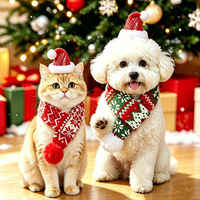 Écharpe de Noël pour chien, écharpe mignonne pour chat, cache-cou chaud d'hiver, décoration de costume festif pour animaux de compagnie
