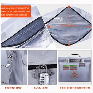 CUSTOM Large Fireproof <b>Document</b> <b>Bag</b> A4 File Holder Tablet Stand Mini Daily Use Money/Cash <b>Bag</b> Newly Released Travel <b>Bag</b> - Product Image 4