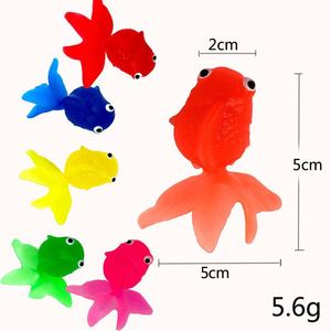 Poisson rouge en gel souple TPR, jouets de bain transfrontaliers, poissons flottants pour jeux de pêche - Product Image 4