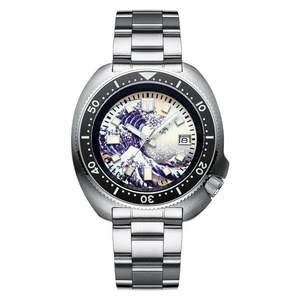 <span class=keywords><strong>Reloj</strong></span> de Buceo Automático Personalizado con Logotipo OEM Sin Marca de 200M para Hombre, <span class=keywords><strong>Reloj</strong></span> de Pulsera con Diseño de Olas de Kanagawa, Japón, Movimiento NH35 - Product Image 1