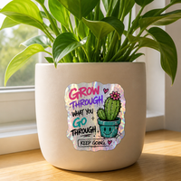 Autocollant holographique personnalisé style Pastel Goth avec citation inspirante, autocollant découpé à la forme, auto-adhésif pour journal et pot de fleurs