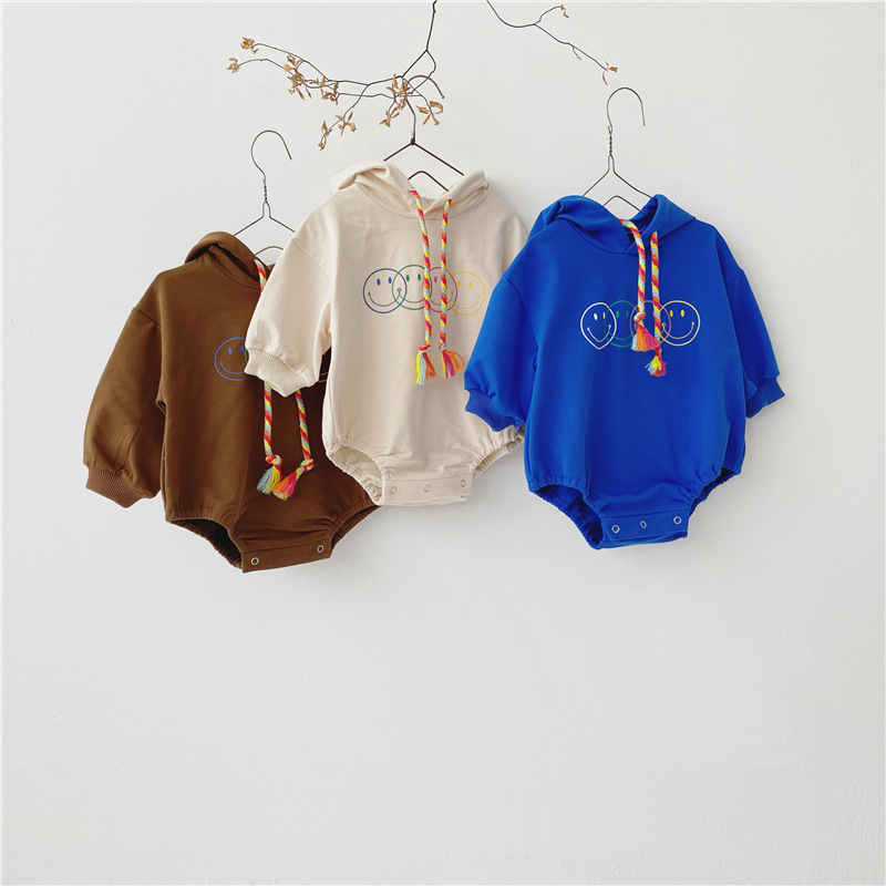 Baju anak lucu uniseks, jumpsuit rajut bayi hoodie bayi laki-laki baru lahir