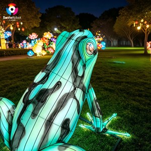 Lanterne grenouille en soie imperméable pour l'extérieur, sculpture lumineuse animale pour la décoration de festival et de jardin - Product Image 4
