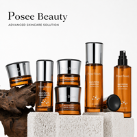 Großhandel Luxus Goldgeprägte Siebdruck-Kosmetikset mit Eigenem Logo in Bernsteinglas, Silberkappe 50g Cremetiegel 40ml Lotionspender