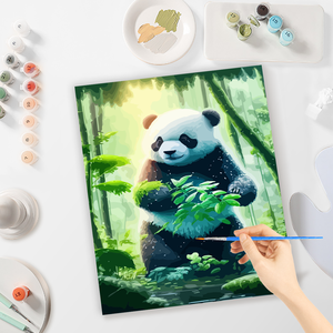 <span class=keywords><strong>Peinture</strong></span> <span class=keywords><strong>par</strong></span> numéros pour adultes Kit de démarrage <span class=keywords><strong>Panda</strong></span> animaux image sur numéros bricolage artisanat pour décors à la maison 40x50cm/16x20 pouces - Product Image 4