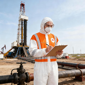 <strong>Hi</strong> <strong>Vis</strong> Orange/White Microporous Coverall with Reflective Bands for Road Work Construction Use - Product Image 2