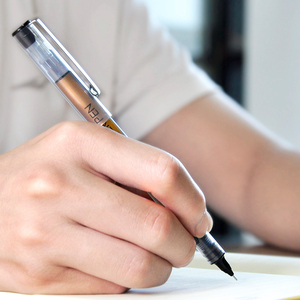 WQN Bút Bi Viết Bằng Nhựa Chất Lượng Cao Bút Bi Văn Phòng Phẩm Trường Học 0.5Mm Bút Ký Màu Đen Dạng Lỏng Thẳng - Product Image 3