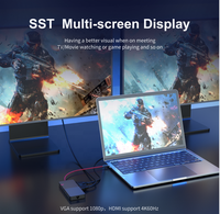Station d'accueil USB C 11 en 1-Port d'affichage du moniteur 4K-Mini Station d'accueil pour ordinateur portable-adaptateur Multiport USB type-c PD 100W