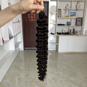 Extensiones de Cabello Tejido a Crochet Marrón Oscuro, Cabello Indio, 60g, Pre-Separadas, 50 Mechones, Nudos Invisibles, Paquete Boho Crochet - Product Image 2