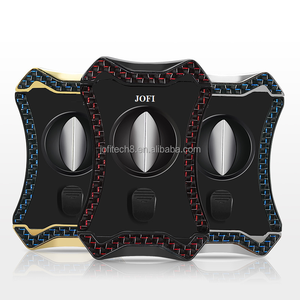 Nouveau coupe-cigares de luxe portable multifonctionnel 4-en-1 en acier inoxydable en forme de V, doublement pliable, avec porte-cigares - Product Image 1