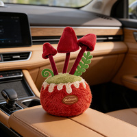 Aksesoris Mobil Hiasan Jamur Aromaterapi Baru Warna Merah Muda, Ornamen Jamur Kecil Berbahan Plush untuk Dekorasi Bertema BROS Shiitake