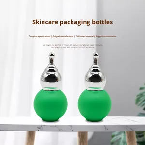 Bán buôn bầu <span class=keywords><strong>dropper</strong></span> chai đa-công suất 10ml thủy tinh màu xanh lá cây <span class=keywords><strong>dropper</strong></span> tinh dầu tùy chỉnh in hình cầu sang trọng chai - Product Image 1
