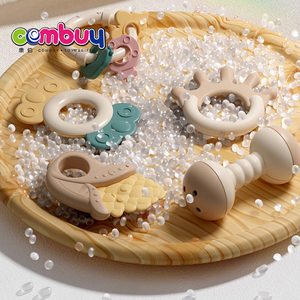 Jouets musicaux <span class=keywords><strong>pour</strong></span> tout-petits, dessin animé, peuvent être bouillis, sécurité, jouets en plastique à main, hochets sensoriels <span class=keywords><strong>pour</strong></span> bébés - Product Image 3